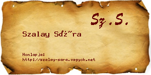 Szalay Sára névjegykártya