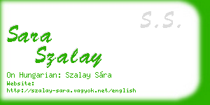 sara szalay business card